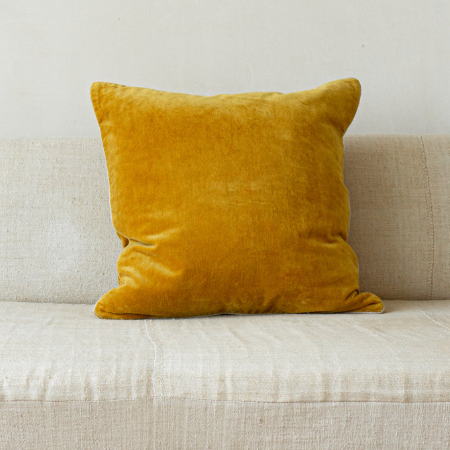 Unari Velvet Cushion - Turmeric