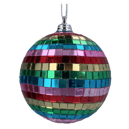 Multicoloured  Mirror Ball Decoration