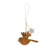 Gloria Small Hanging Bird Brass