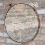 Brass Round Hanging Mirror