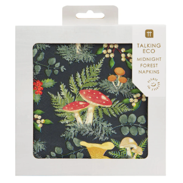 Midnight Forest Mushroom Napkins