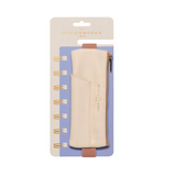 DesignWorks Vegan Leather Pen Pouch - Cream & Taupe