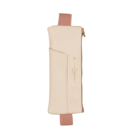 DesignWorks Vegan Leather Pen Pouch - Cream & Taupe