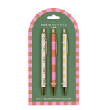 DesignWorks A Dopo Set of 3 Pens - Flower & Stripes & Lemon