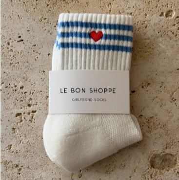 Le Bon Shoppe Girlfriend Socks - Ivory and Heart