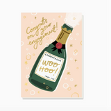 Champagne Engagement Card