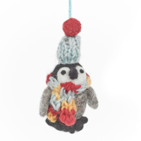 Frosty Penguin - Felt Hanging Christmas Decorations