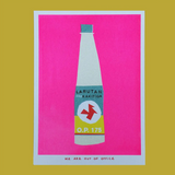 Framed Risograph Print - Indonesian Kakitiga Bottle