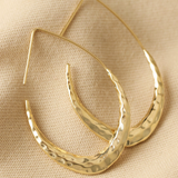 Lisa Angel Hammered Teardrop Hoop Earrings - Gold