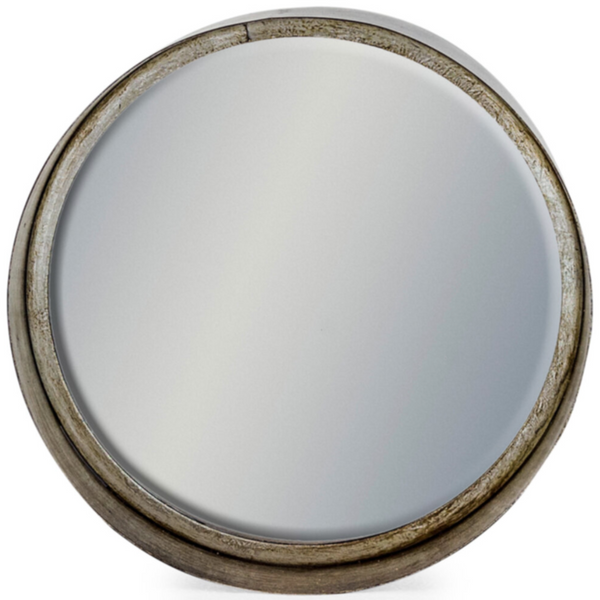 Black & Pewter Deep Framed Cylinder Mirror - Medium