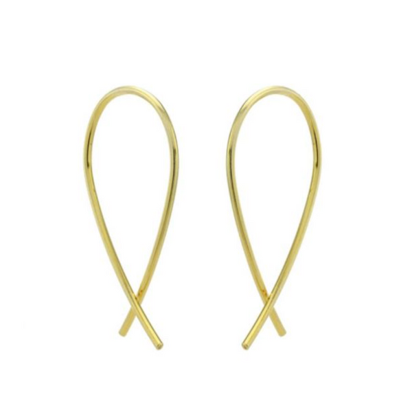 One & Eight Mini Crossover Earrings - Gold