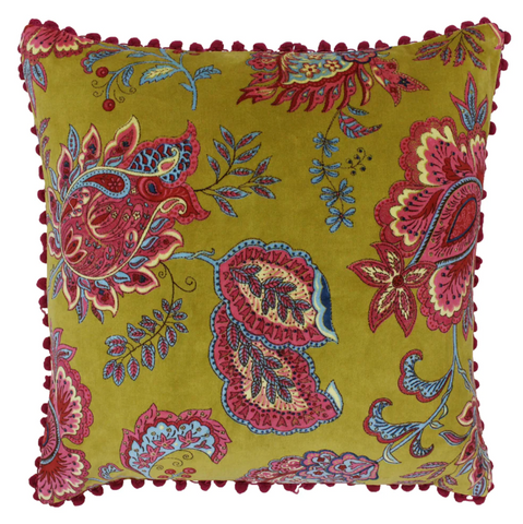 Malisa Paisley Cushion - Lemon Curry