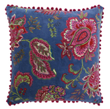 Malisa Paisley Cushion - Smoke Blue