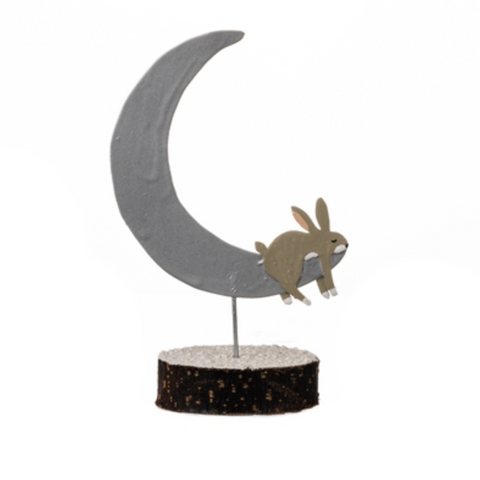 Hush Bunny & Moon Standing Decoration