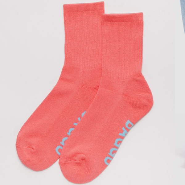 Baggu Ribbed Sock - Watermelon Pink