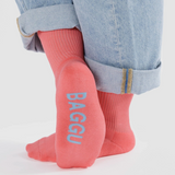 Baggu Ribbed Sock - Watermelon Pink