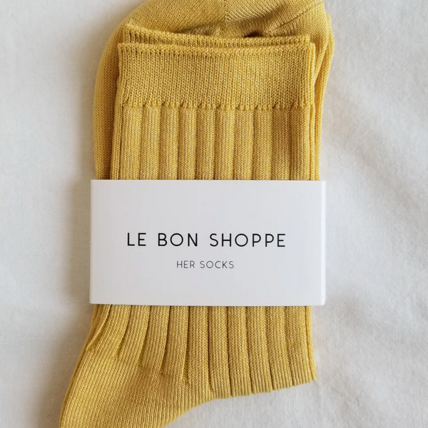 Le Bon Shoppe Her Cotton Ribbed Socks - Buttercup