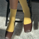 Le Bon Shoppe Her Cotton Ribbed Socks - Buttercup