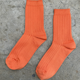 Le Bon Shoppe Her Cotton Ribbed Socks - Tangerine