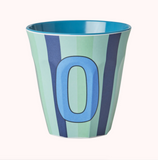 Stripe Melamine Blue Alphabet Cups - A to Z