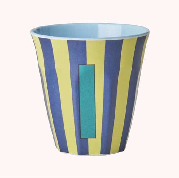 Stripe Melamine Blue Alphabet Cups - A to Z