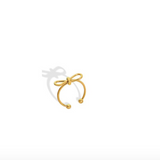 White Leaf Bow Ring in Gold