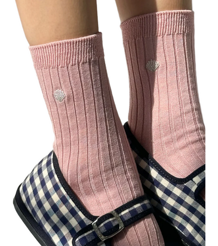 Le Bonne Shoppe Embroidered Shell Socks