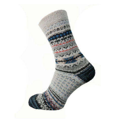 Joya Grey and black patterned Wool Blend socks