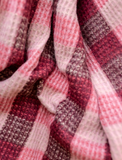 Tbco Recycled Wool Blanket - Pink Waffle Gingham