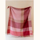 Tbco Recycled Wool Blanket - Berry Waffle Block Check