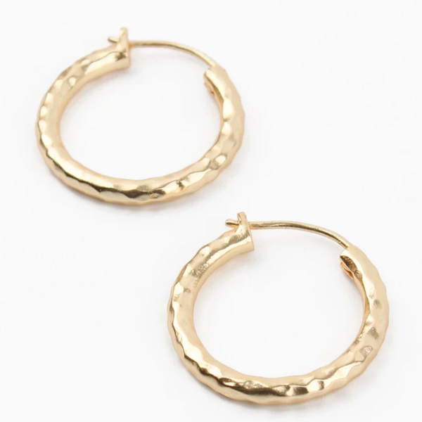 My Doris - Medium Hammered Gold Hoop