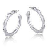 Big Metal London Camille Squiggle Large Hoop Earrings - Gold/Silver