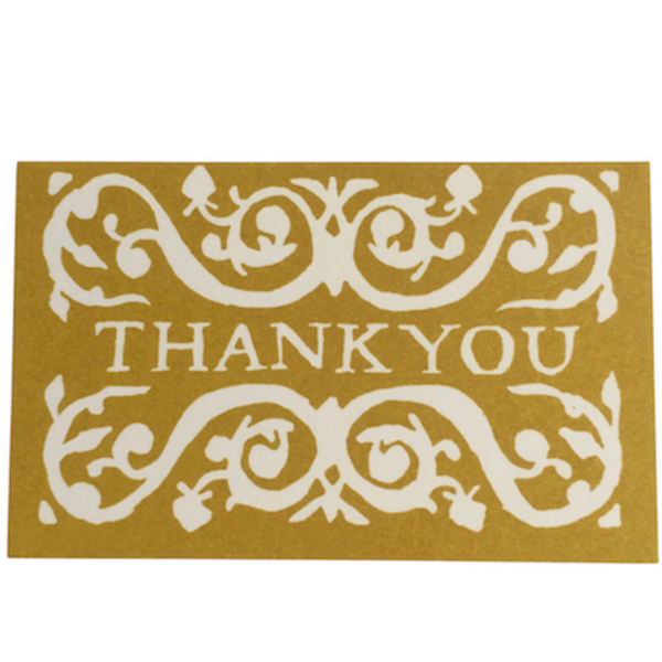 Cambridge Imprint Mini Thank You Cards Mustard - Pack of 6