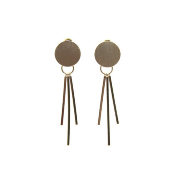 Isles & Stars Brushed Metal Earrings - Gold