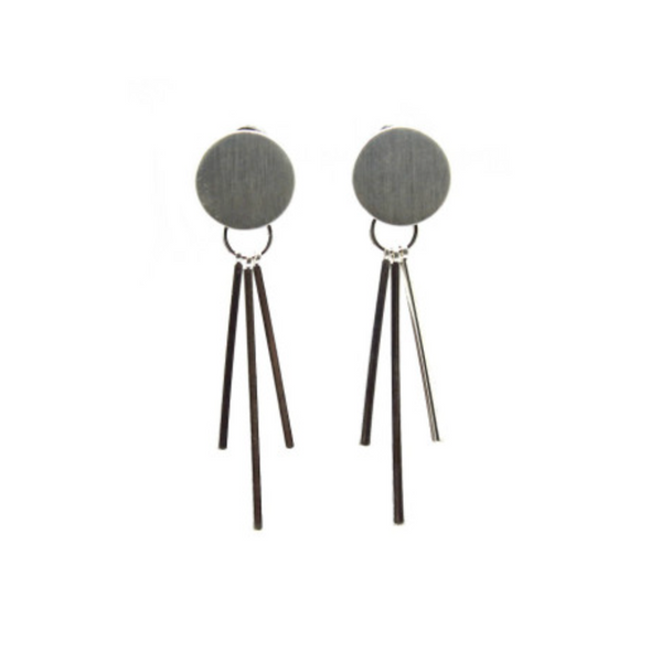 Isles & Stars Brushed Metal Earrings  - Silver