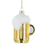 Gold/White Pint of Beer Glass Decoration