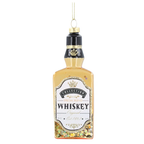 Glass Whisky Bottle with Confetti Decoration