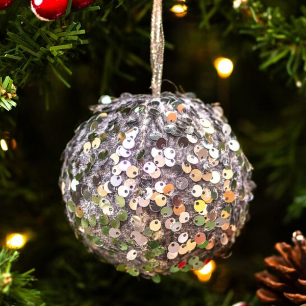 Silver Sequin Bauble