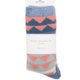 Fluffy Triangles Socks - Denim