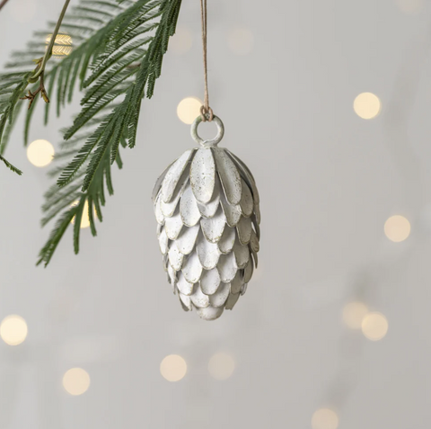 Pinecone Decoration Vintage White