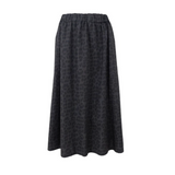 Black Colour Leo Skirt - Grey Leopard