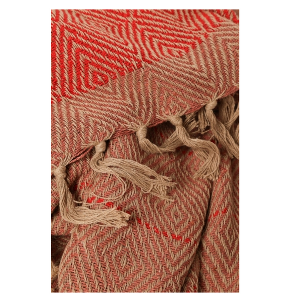 Au Maison Cotton Cara Throw - Amber & Rust