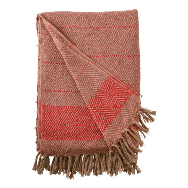 Au Maison Cotton Cara Throw - Amber & Rust