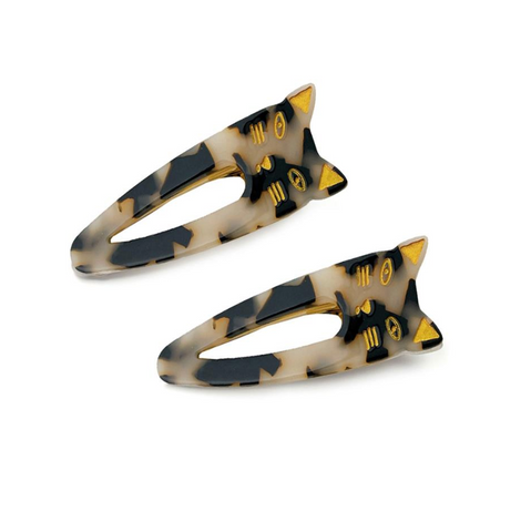 Pair Of Cats Whiskers Hair Clips - Light Tortoiseshell