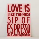 Love is Espresso Framed Print