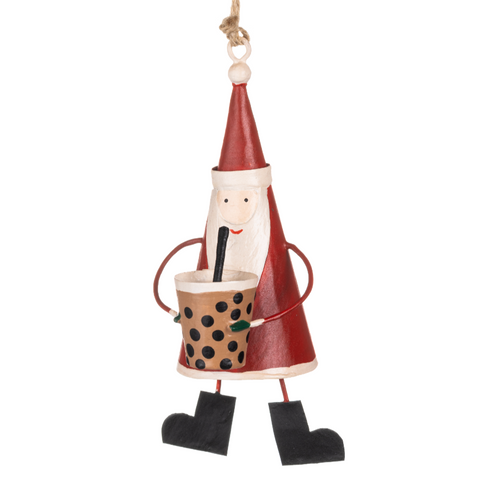 Bubble Tea Santa Hanging Decoration