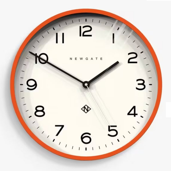 Newgate Echo Number Three Wall Clock - Pumpkin Orange