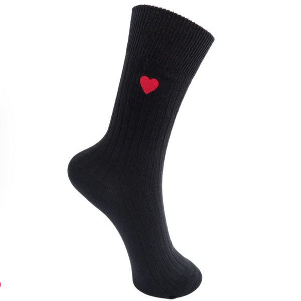 Black Colour Anisha Heart Sock