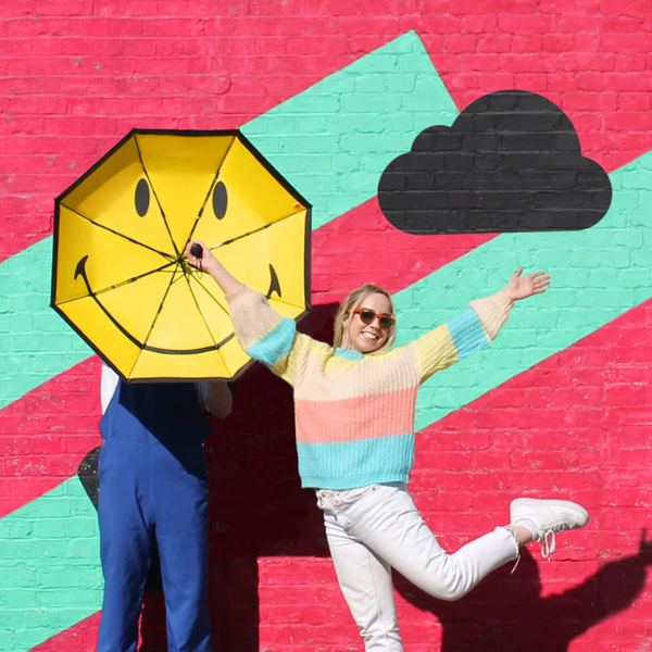 Smiley Umbrella - Black / Yellow