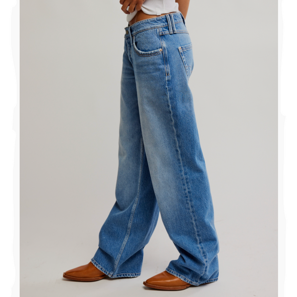 Free People Tennessee Low Rise Boyfriend Jeans - Cowboy Romance